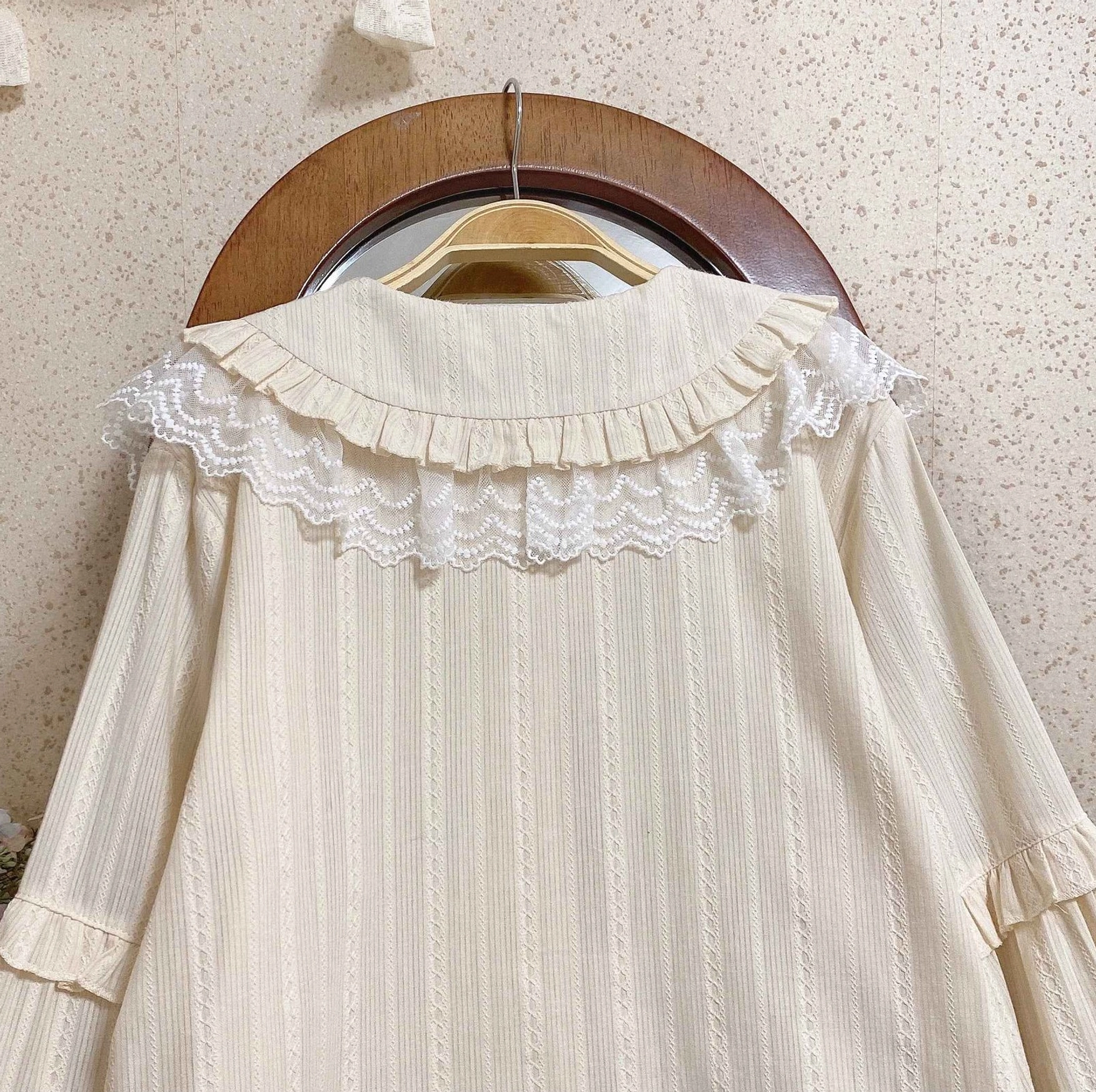 Rose Pink Lolita Blouse Romantic Sweet Style Full Body Display Gentle Pastel Tone