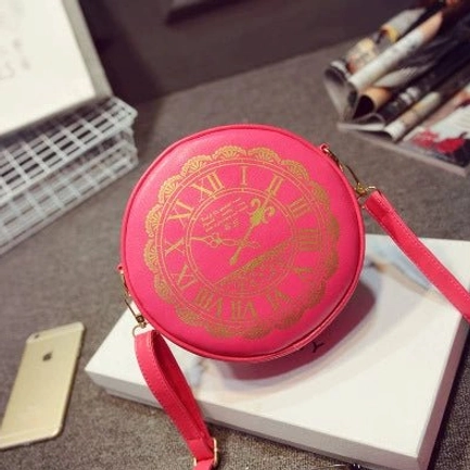 Rose red Alice Clock lolita shoulder bag elegant gold vintage clock print