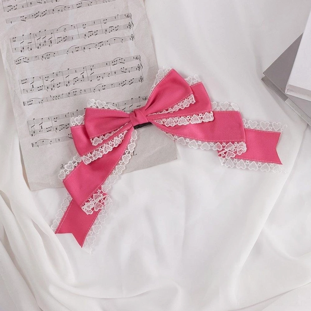 Rose red clip sweet lolita oversized bow headdress romantic playful aesthetic display