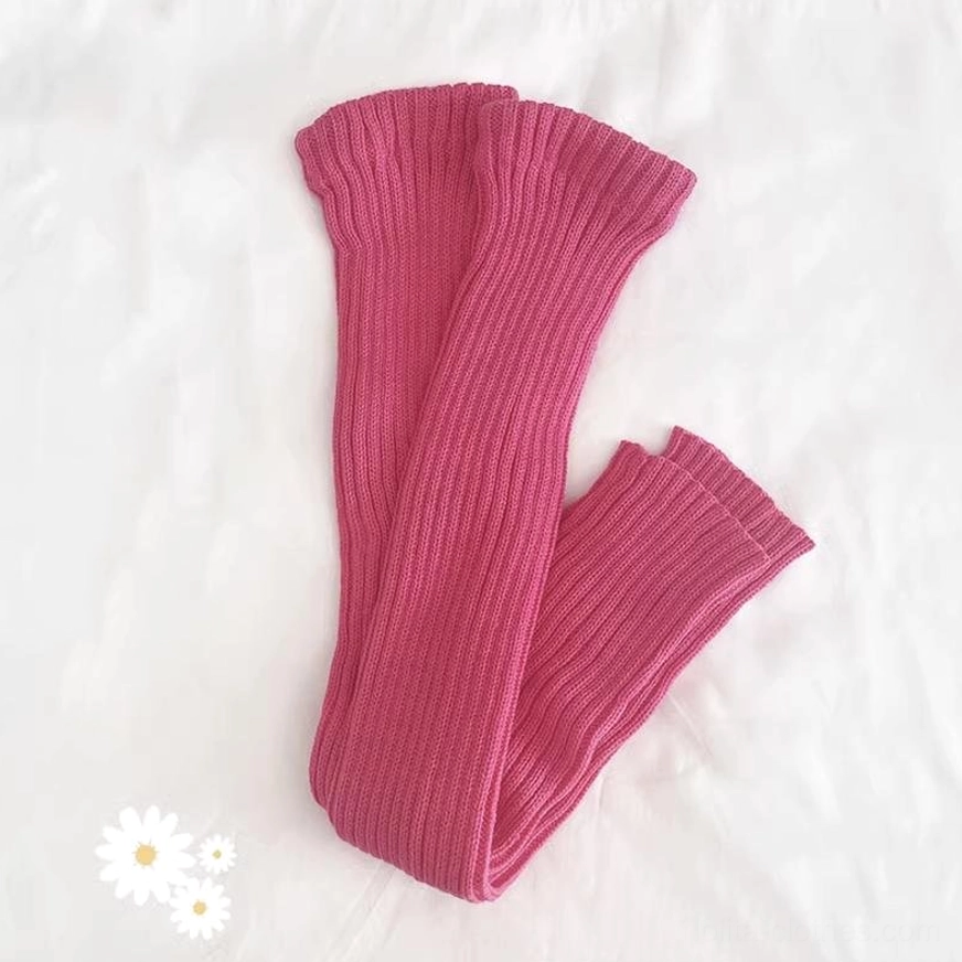 Rose red knit lolita leg warmers 70cm mid-length romantic coord vintage inspired ribbed texture