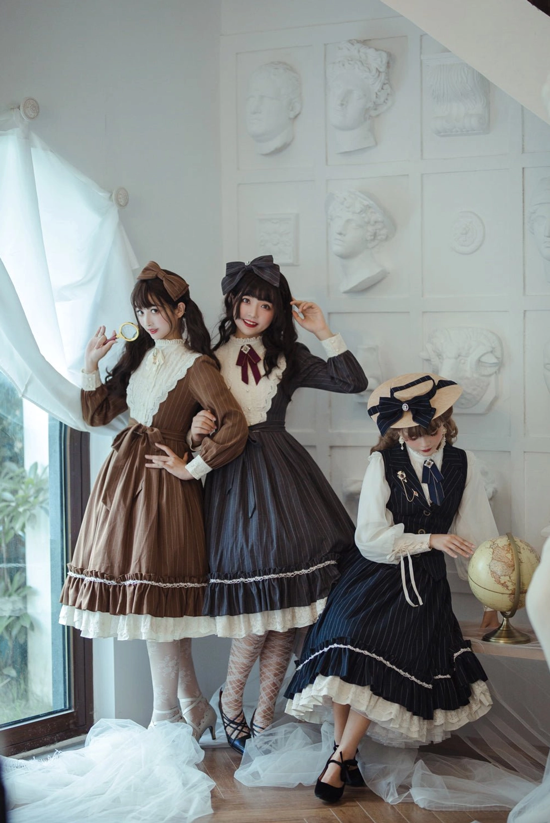 Vintage Classic Lolita one-piece dress lifestyle shot in natural setting showing practical daily wear functionality and comfort