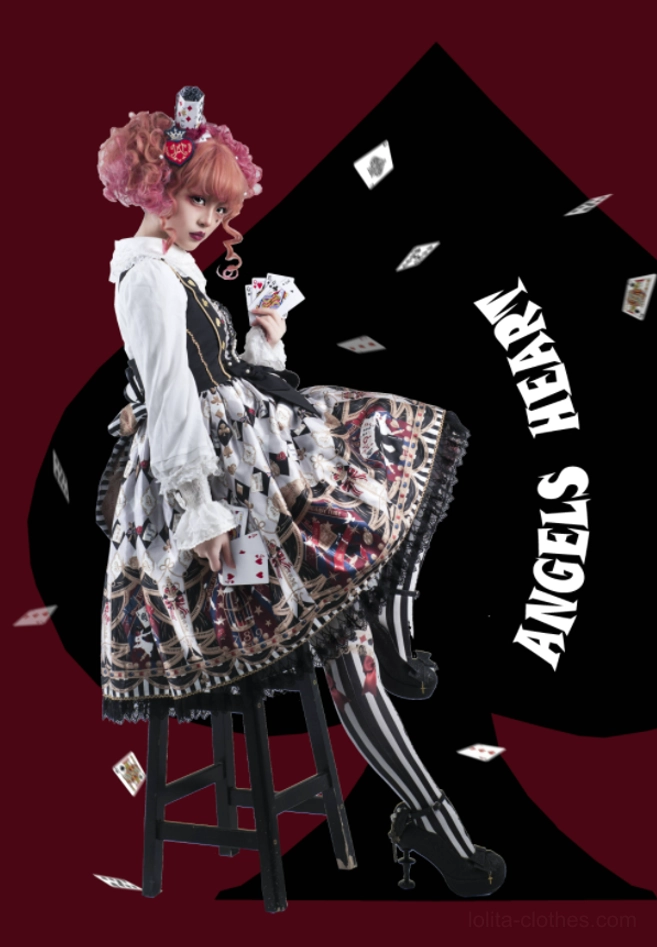Lower body coordinated shot of Royalty Game Chessboard Lolita Tights paired with matching royal court and chess-themed lolita skirt on tiled floor