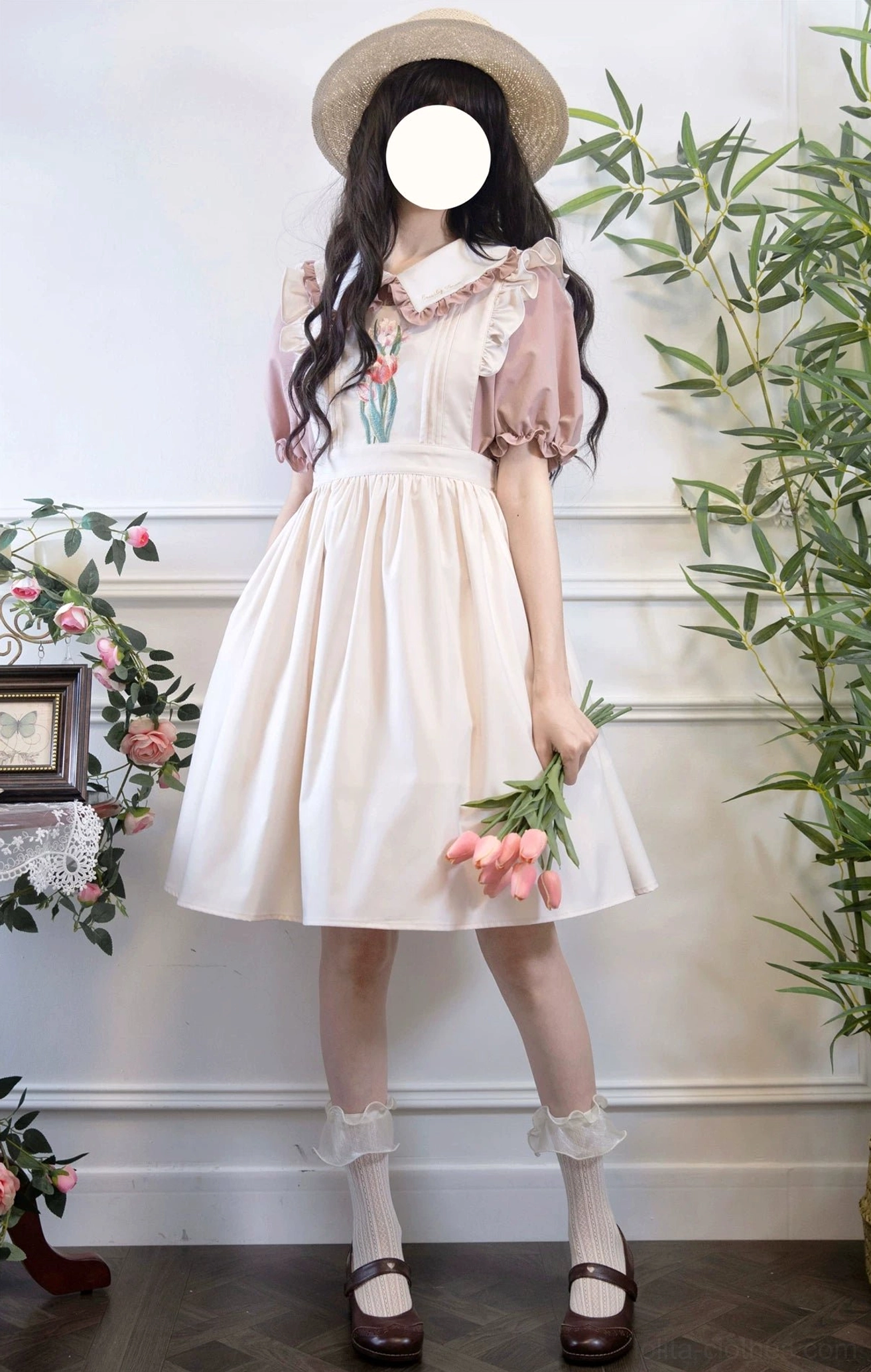Lolita salopette dress pocket design side zipper practical features