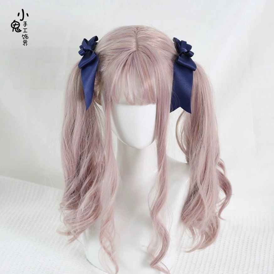 Satin bow hair accessory showing versatile styling options for both classic and sweet lolita coordinates