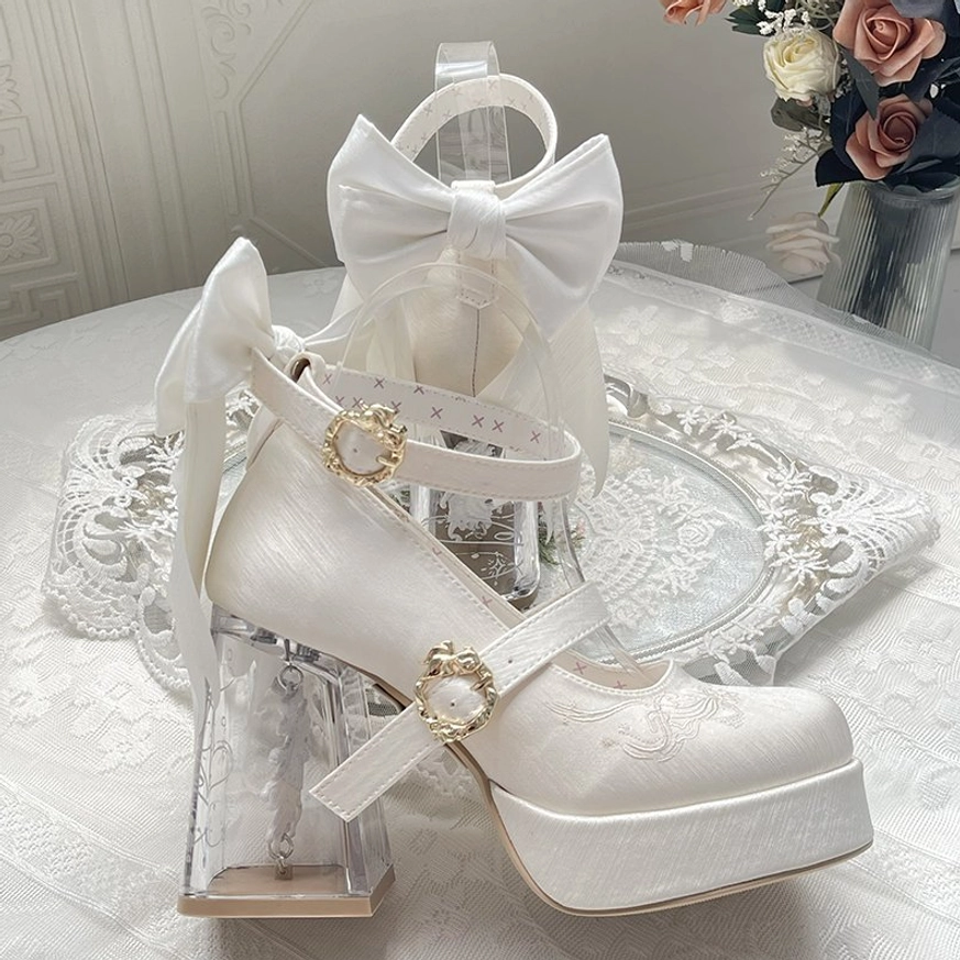 Satin lolita platform heels water protection handling delicate fabric care tips