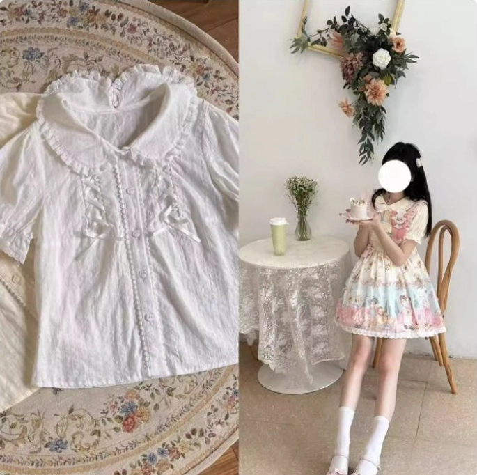 Sheep Pattern Waltz Lolita dress fabric detail cotton polyester blend texture quality construction durability