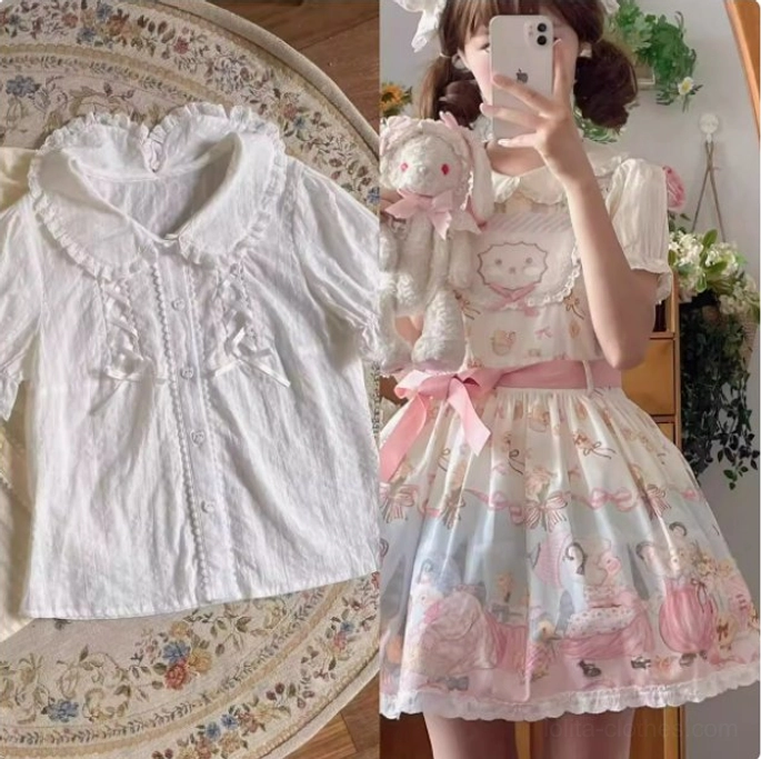 Sheep Pattern Waltz Princess Lolita JSK Salopette comparison style differences bib design versatile wear options