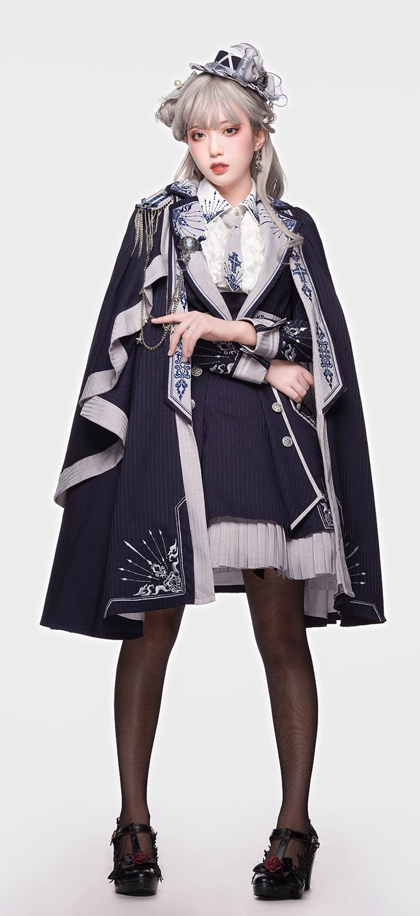 Sheffield British military Lolita outfit complete set all seven pieces jacket blouse jsk cape accessories