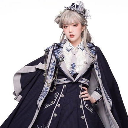 Sheffield Lolita military dress fabric texture quality polyester blend close-up detail embroidery work