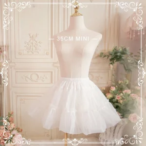 35cm mini puff short lolita petticoat front view white tulle dress form