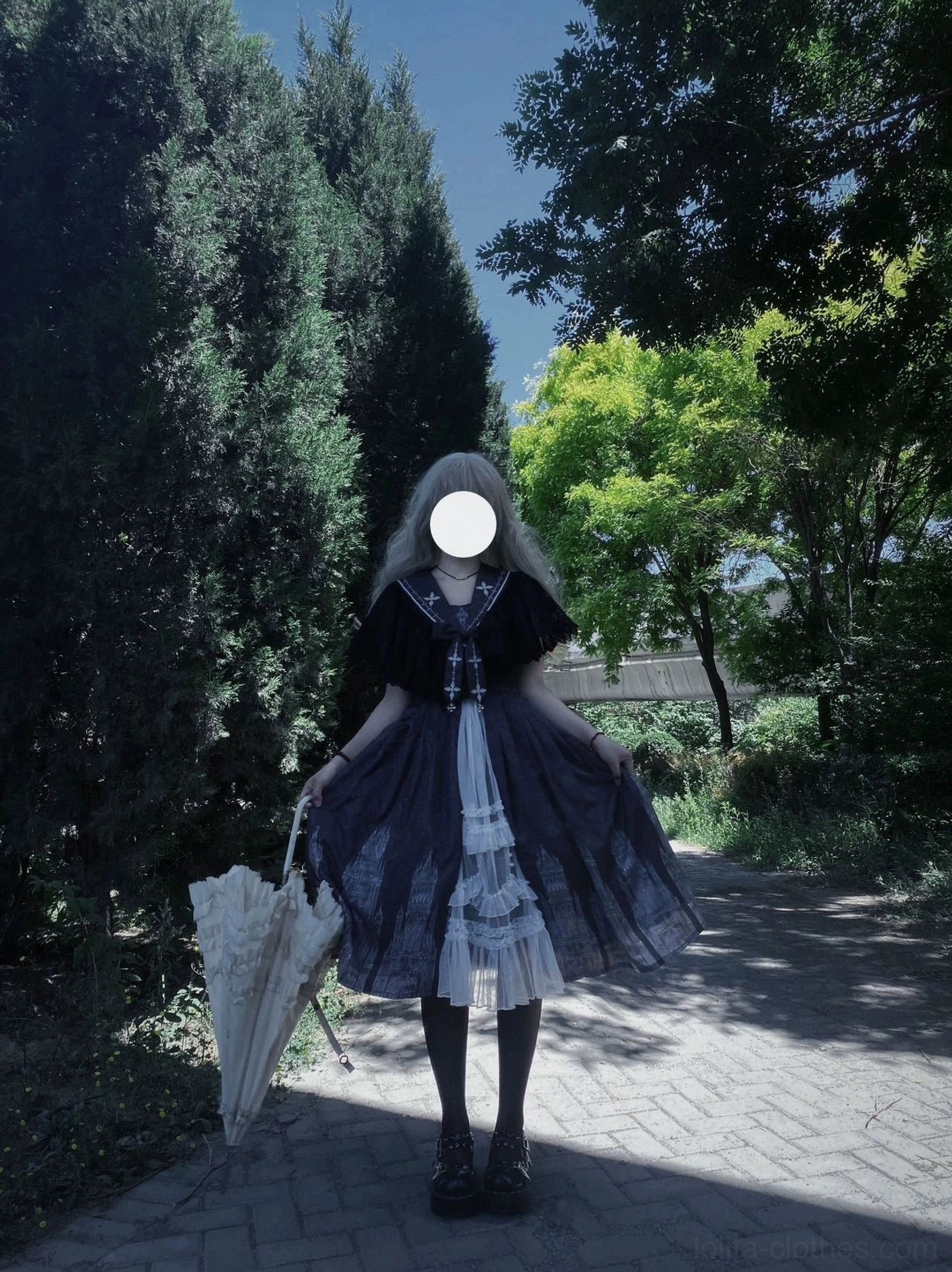 Silent Church Gothic Lolita JSK dress complete two-piece ensemble styling