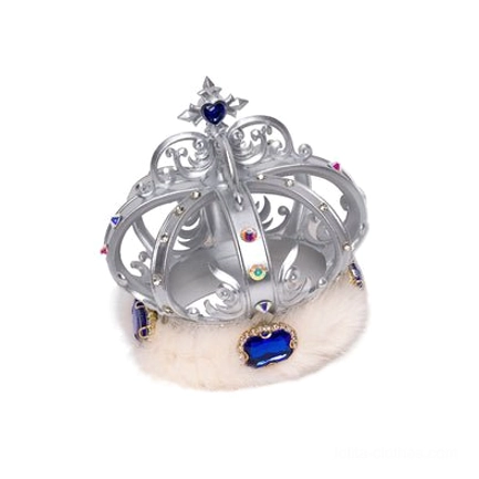 Silver pumpkin crown tiara for lolita fashion, ornate carved resin design with decorative stone inlays, elegant headdress accessory