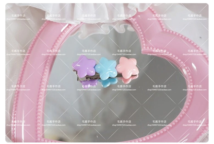 Single purple star hair clip showing minimalist design option for lolita accessories and subtle hair decoration