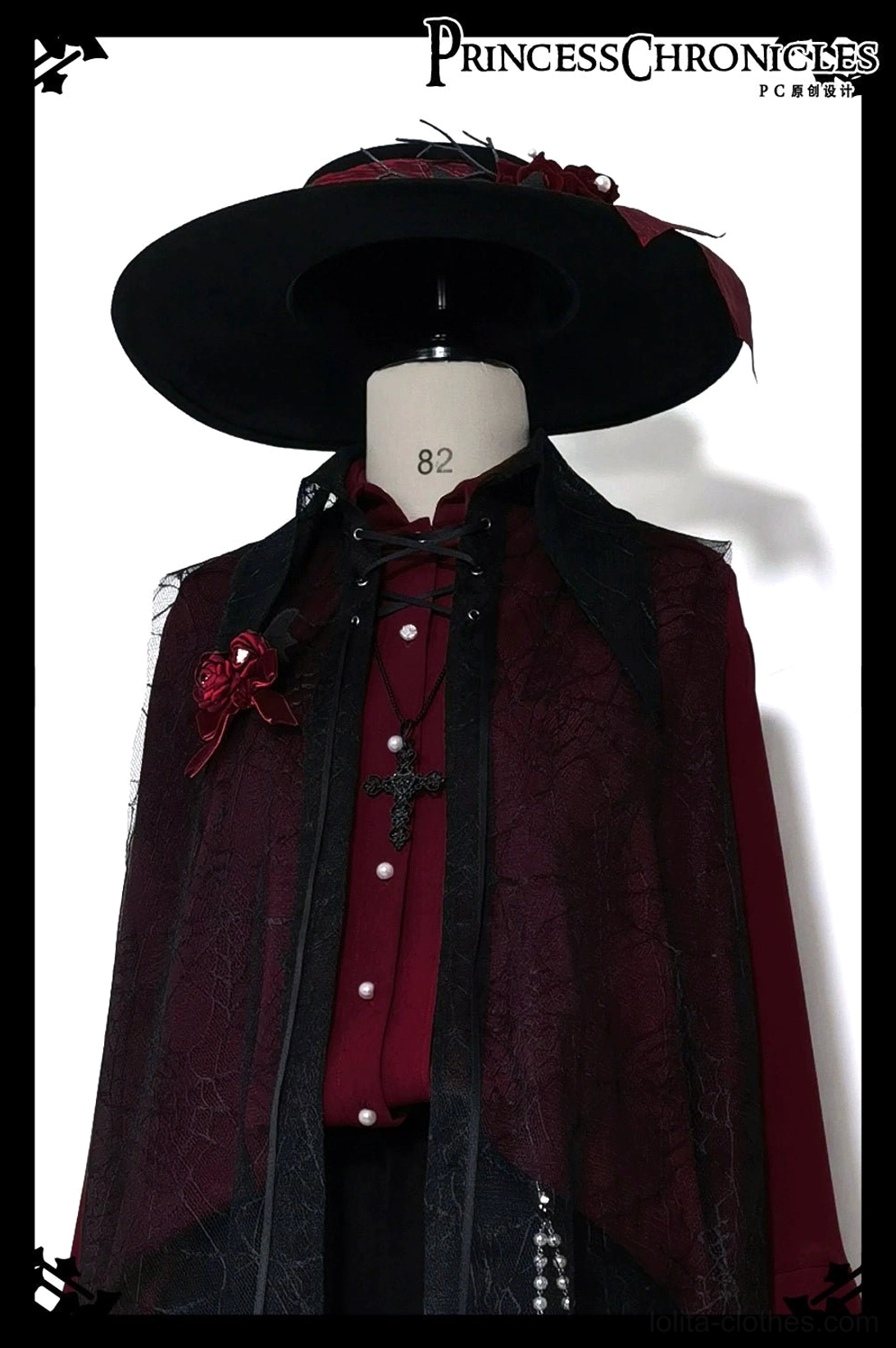 Black Ouji ruffled gentleman long sleeve shirt masculine cut size L full-body view gothic