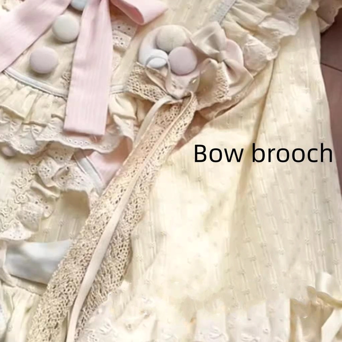 Butterfly bow brooch accessory for sleep macaron lolita dress metal decoration detail coordinate piece
