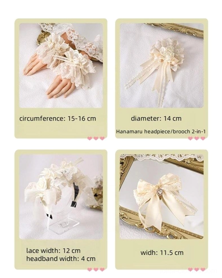 Small decorative top hat hair clip in ivory lace with whimsical architectural design for lolita headdress coordinate