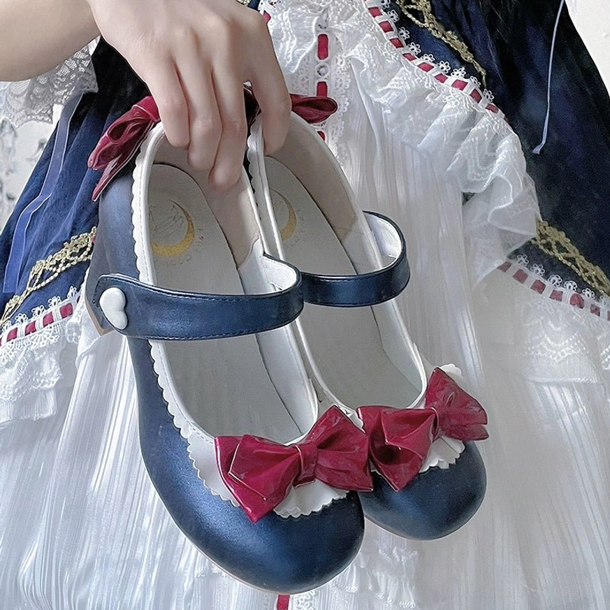 Snow white princess Lolita Mary Jane medium heels 4.5cm comfortable sweet Lolita daily wear footwear