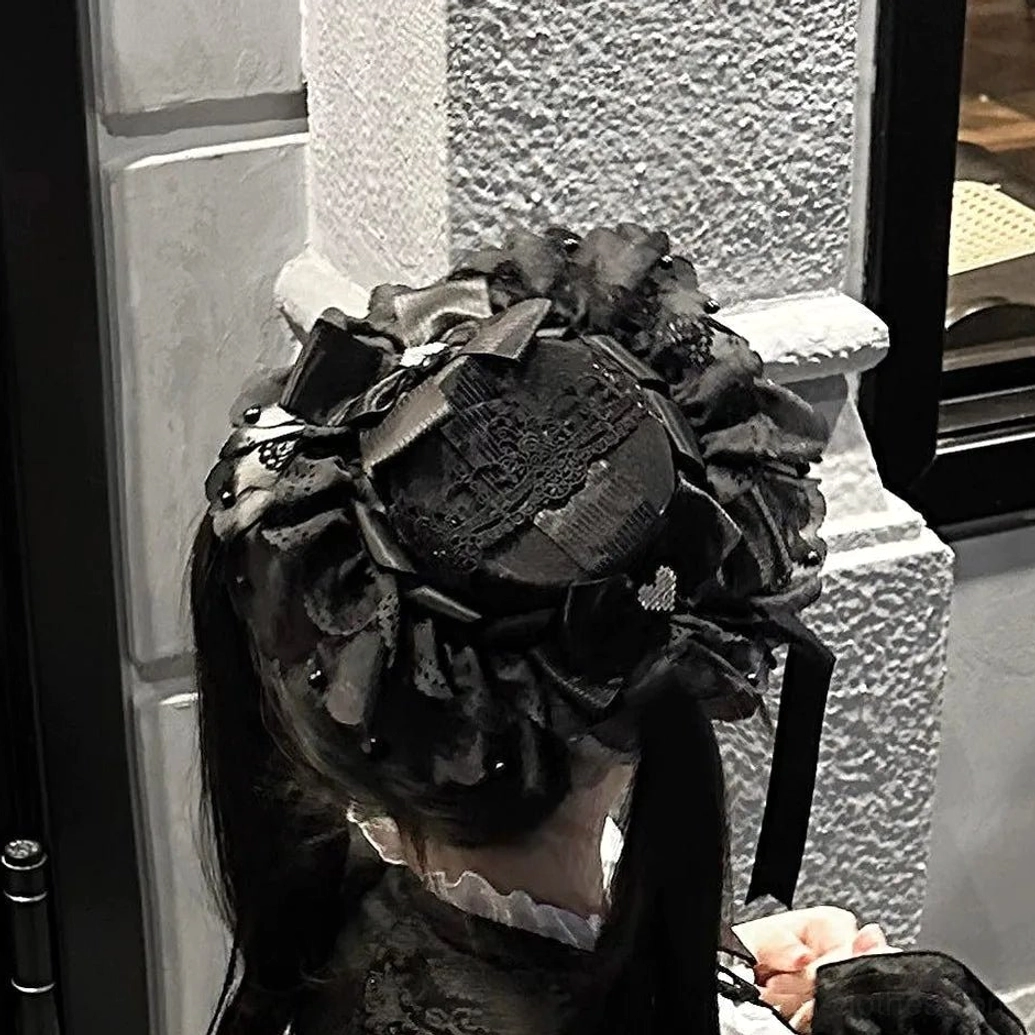 Solo puppet sweet lolita OP dress with stuffed animal plush toy accessory holding teddy bear sweet lolita styling cute aesthetic