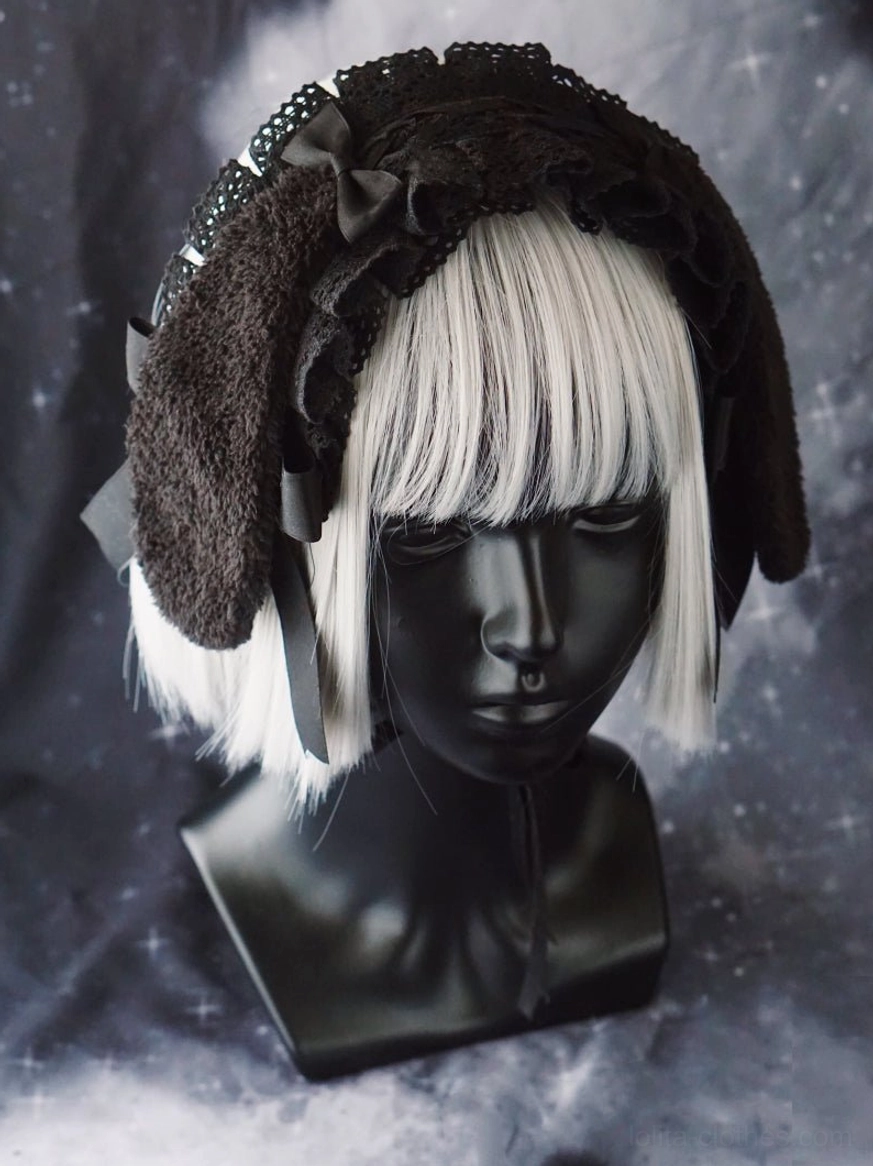 Sophisticated lolita headdress with adjustable elements for various crown sizes and styling preferences in gothic fashion community