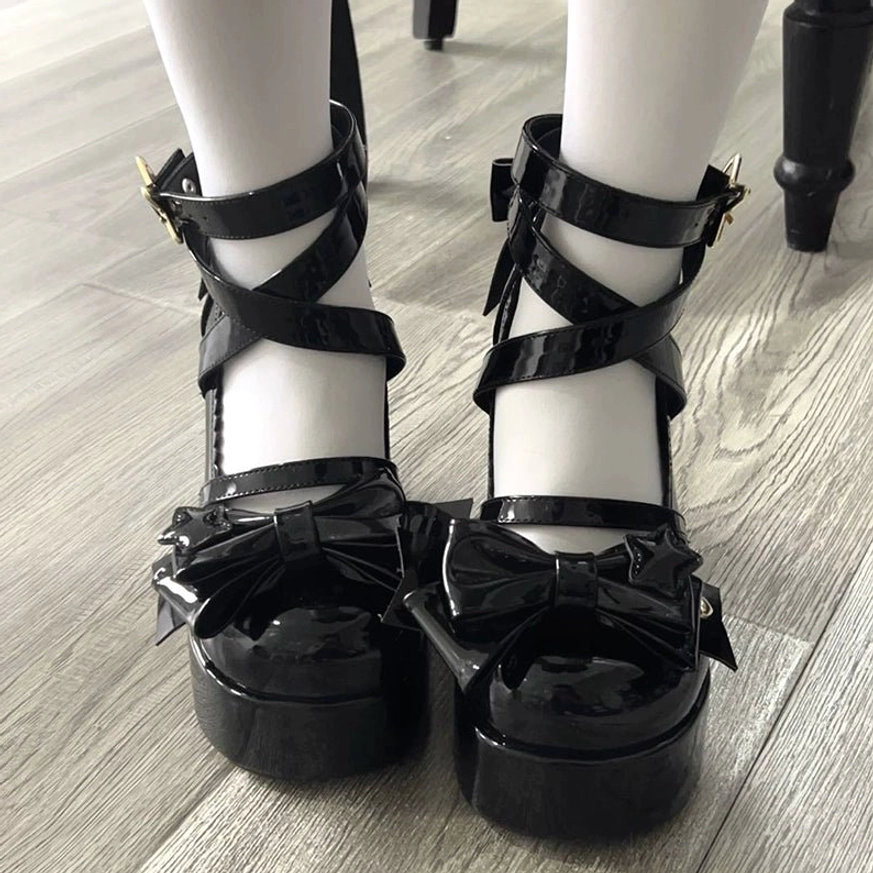 Star Prayer lolita heels quality construction longevity comfort pigskin patent leather foundation piece