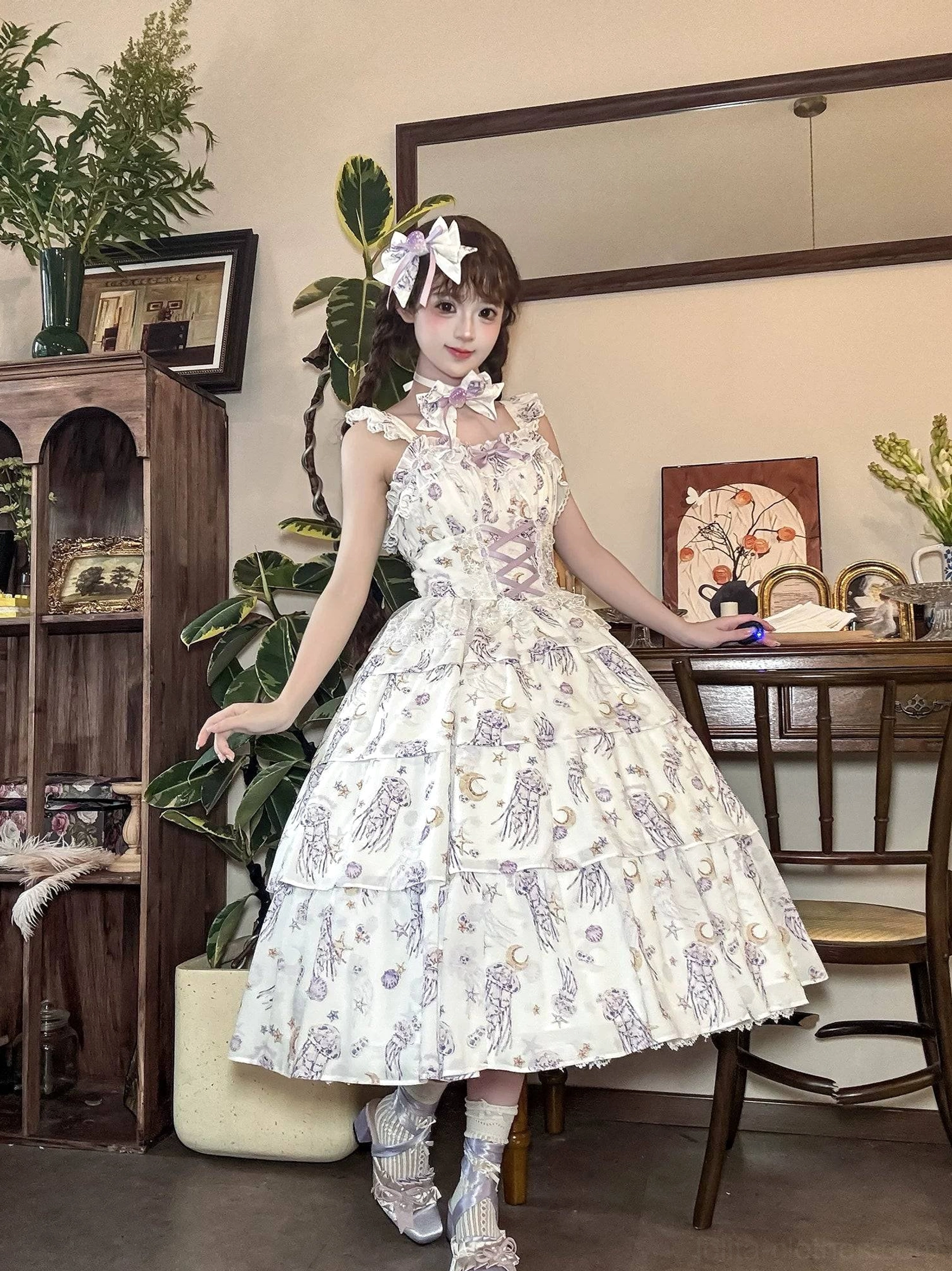 Starry jellyfish classic lolita dress photography prop ocean marine theme celestial aesthetic artistic concept