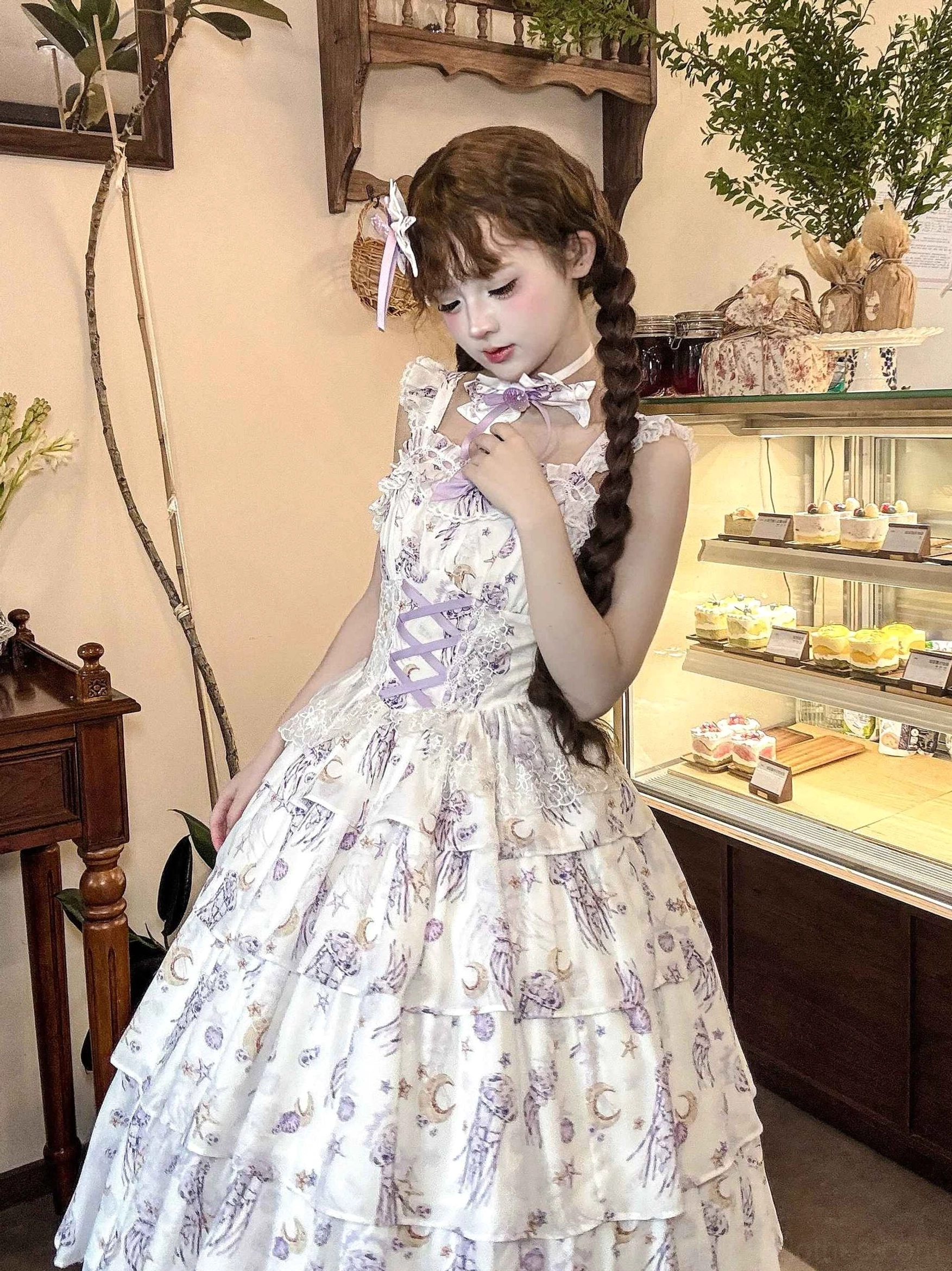 Starry jellyfish classic lolita dress pocket detail functional side pocket convenience practical design feature