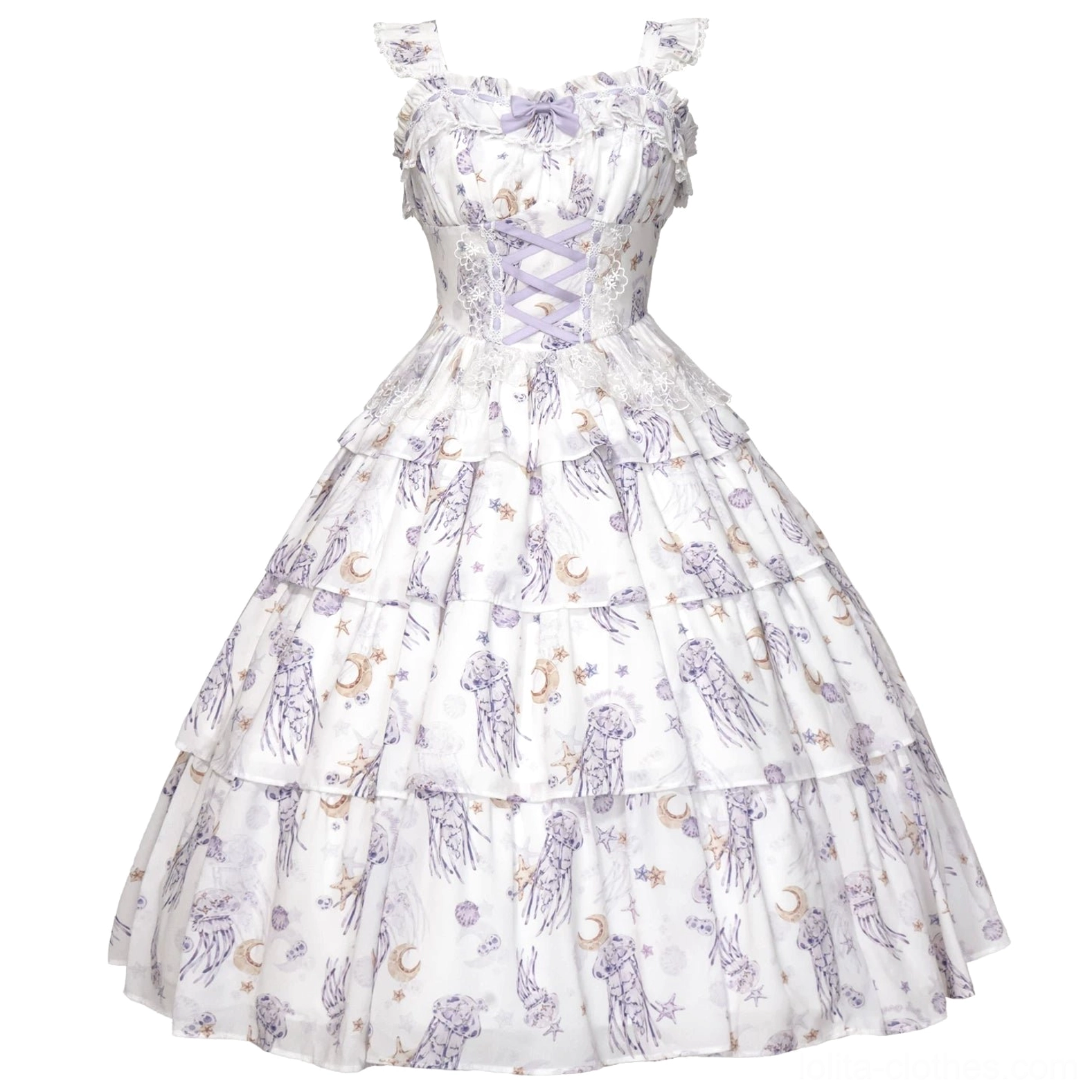 Starry jellyfish classic lolita JSK jumper skirt purple variant sleeveless corset design premium quality