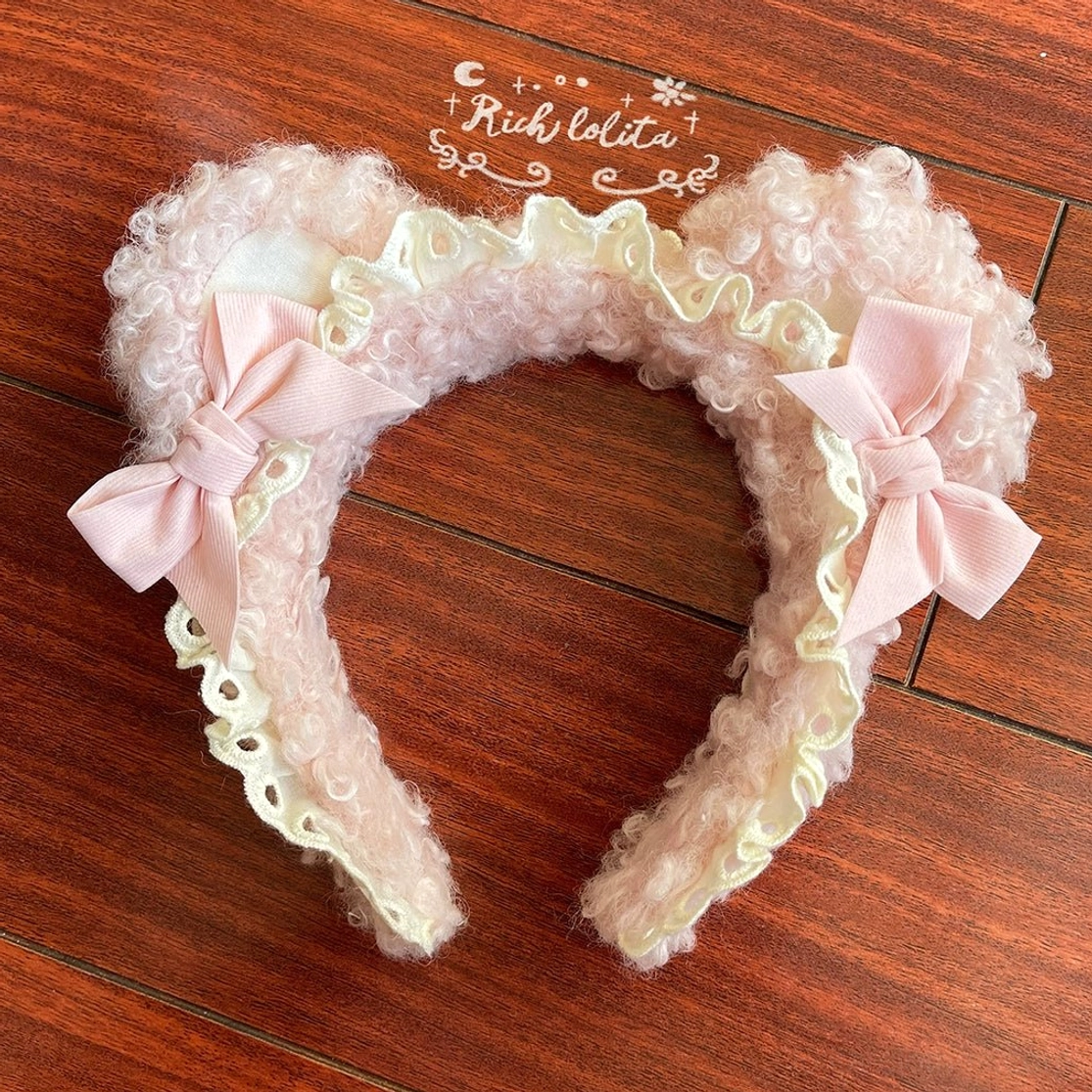 Starry pudding bear bear ear themed keychain accessory kawaii cute charm perfect for lolita fashion