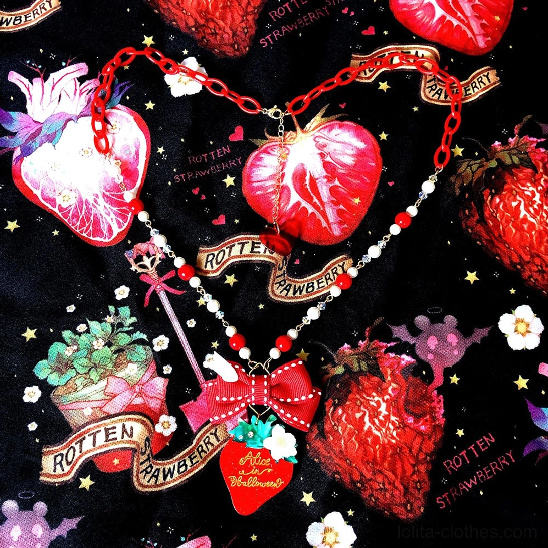 Strawberry bunny clip dual use lolita hair accessory versatile styling option