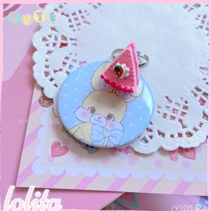 Strawberry cake lolita ring variant in glossy resin with detailed miniature dessert styling perfect for sweet lolita fashion