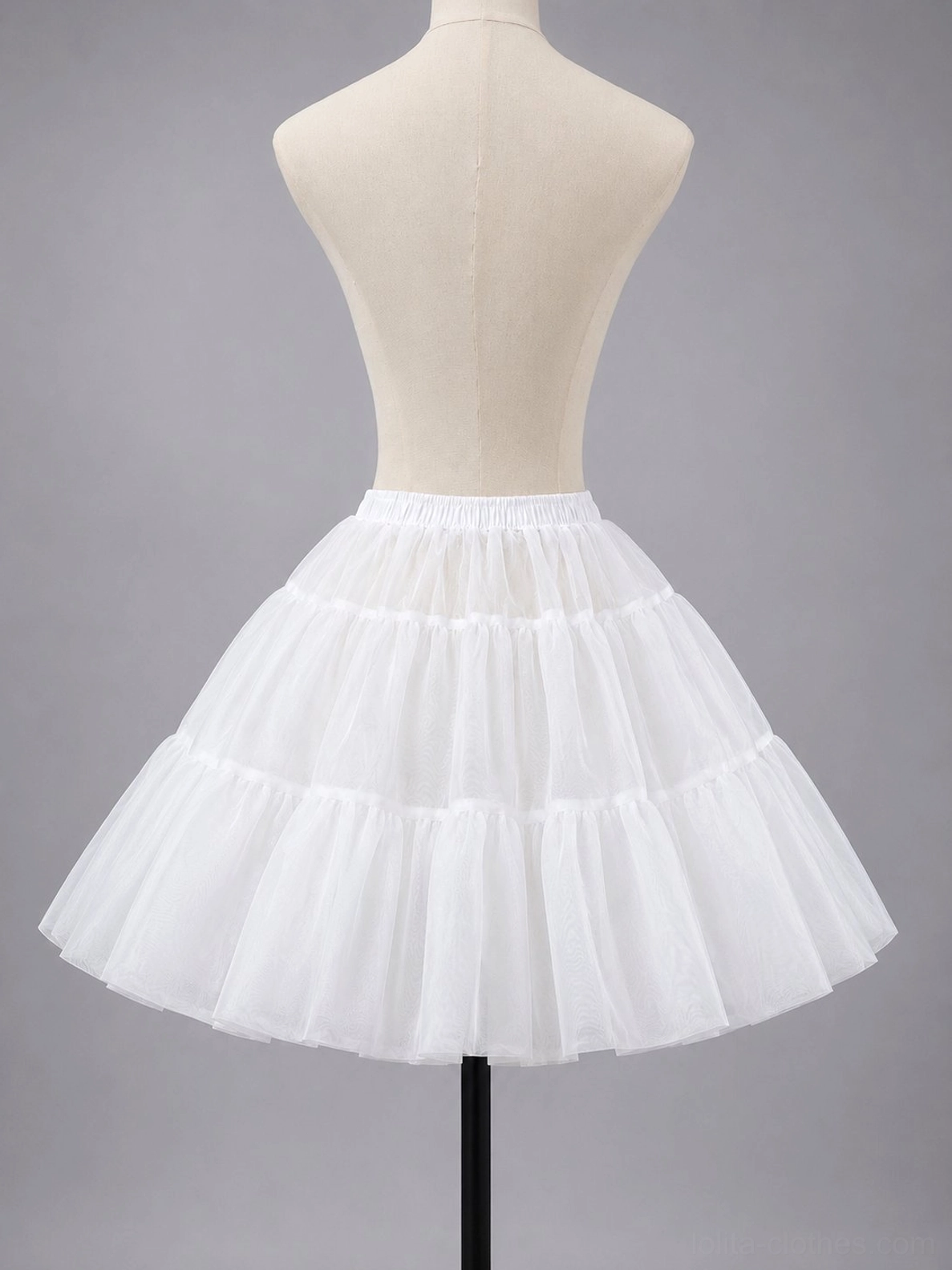 Sugar puff petticoat front silhouette detail demonstrating A-line shape and romantic volume for sweet lolita fashion
