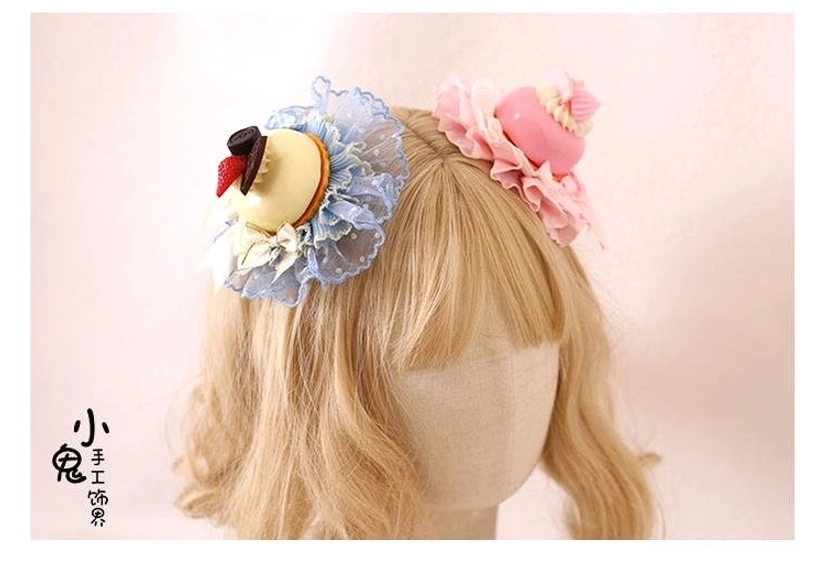 Sweet cake Lolita hairpin product care guide and storage recommendations for maintaining embroidered lace details and foam construction longevity
