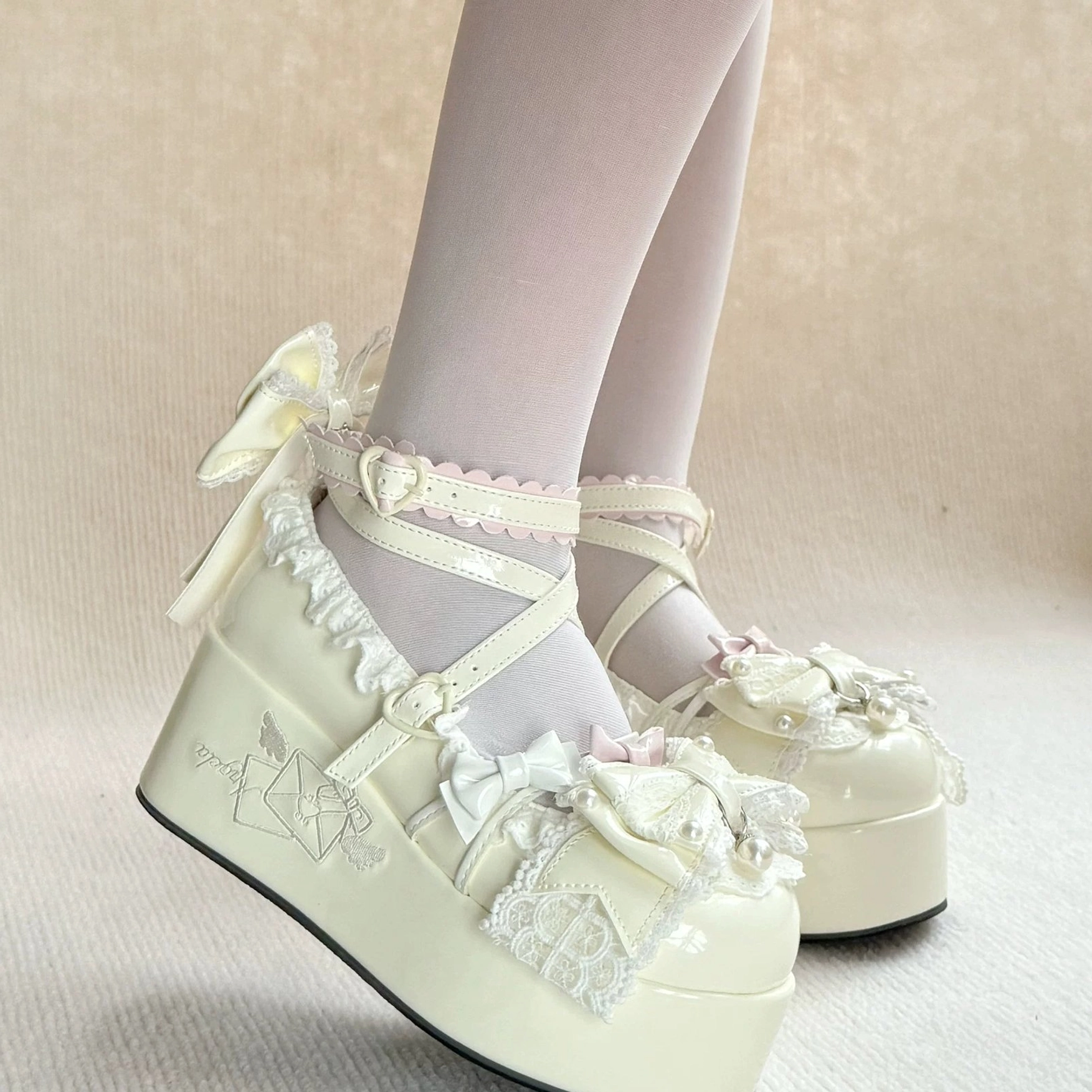 Sweet Dream Letter platform heels care and maintenance guide showing how to clean glossy patent leather, storage recommendations, and durability features for long-term wear