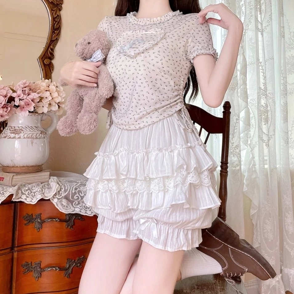 Sweet lolita bloomers size chart measurements one size 42cm bloomers length 56-100cm elastic waist fitting guide comfortable stretch range sizing information