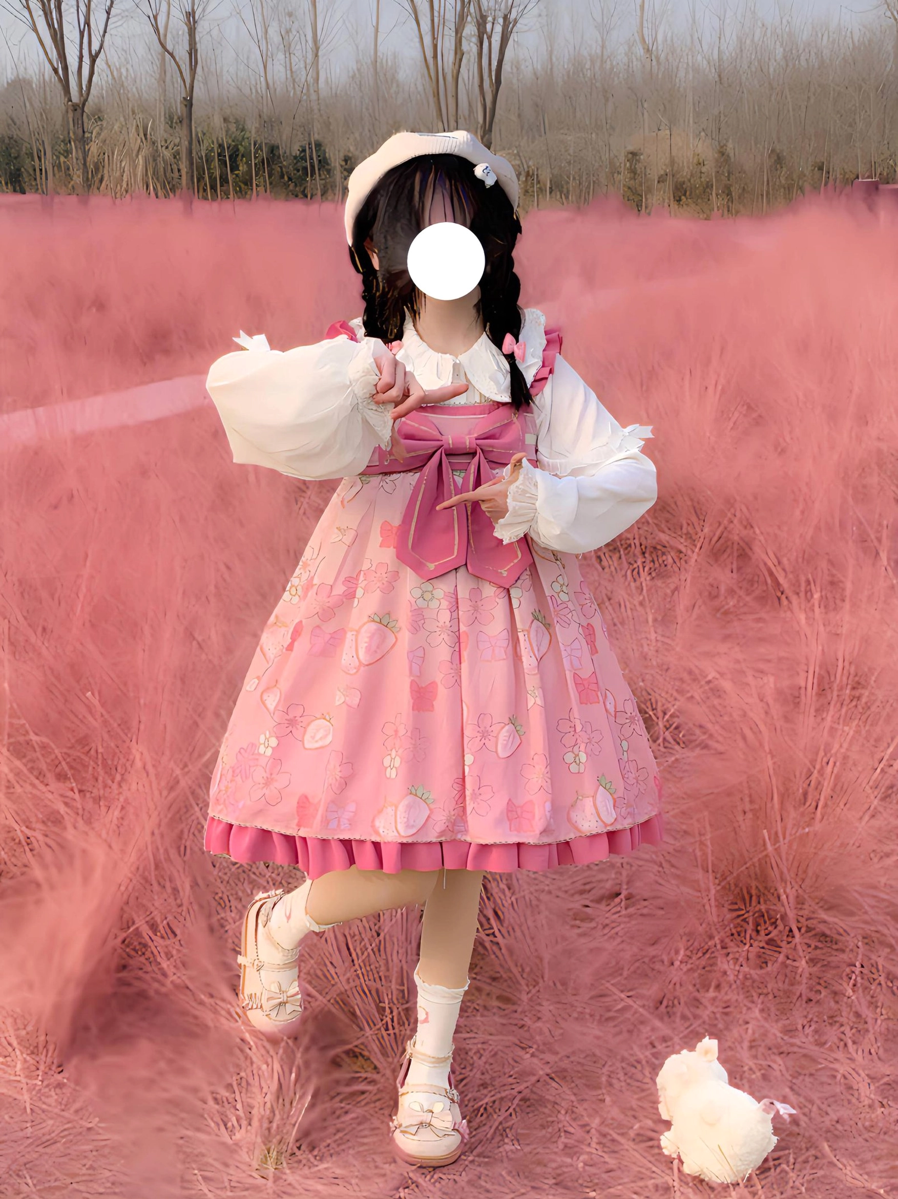 Care and maintenance instructions for sweet Lolita blouse emphasizing hand washing in cool water, mild detergent use and proper drying techniques for longevity