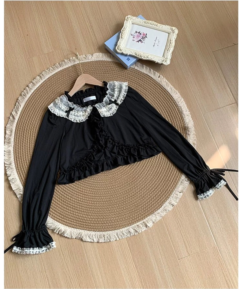 Sweet lolita bolero fabric detail texture sun-protective 4-way stretch material breathable lightweight composition quality construction close-up