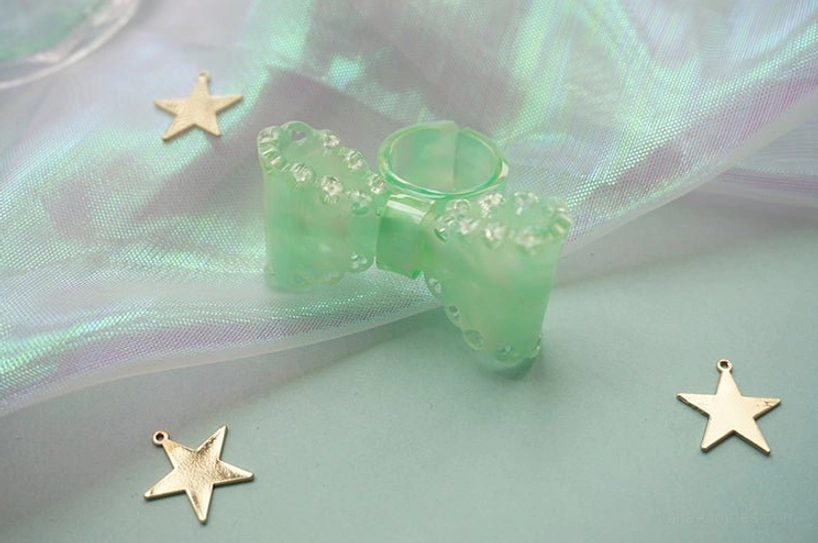 sweet lolita bow ring collection display artisanal handmade kawaii jewelry