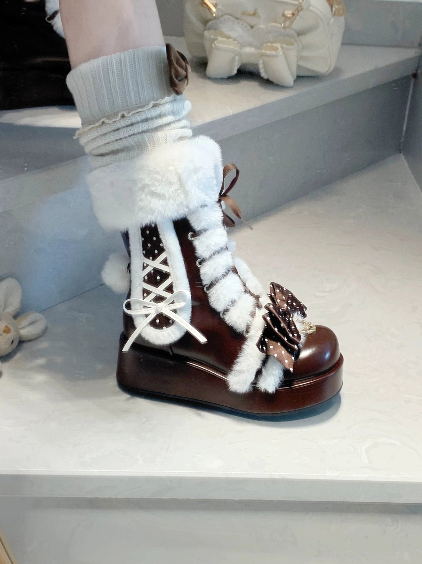 Sweet lolita bunny ear platform boots styling guide showing proper fit, wearing suggestions, coordinate inspiration, and aesthetic integration for dedicated lolita fashion enthusiasts and newcomers