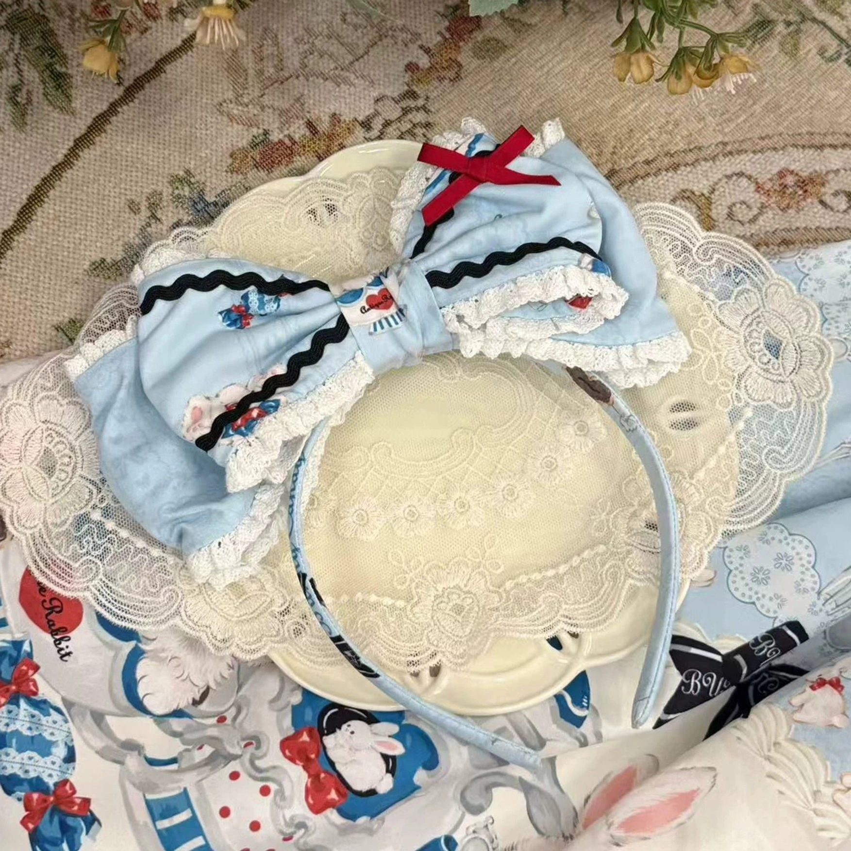 Sweet Lolita bunny print dress care instructions hand wash air dry storage preservation