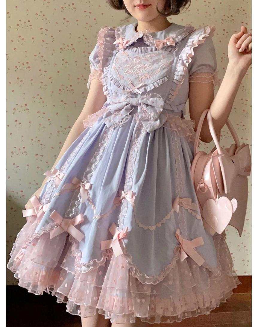Sweet Lolita dress layered construction showing ruffled skirt depth and dimensional design