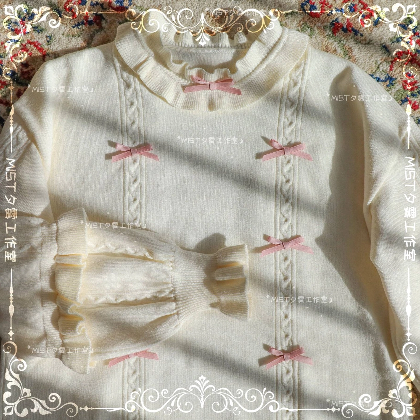 Sweet lolita fuzzy cardigan movement flexibility wearing comfort demonstration active