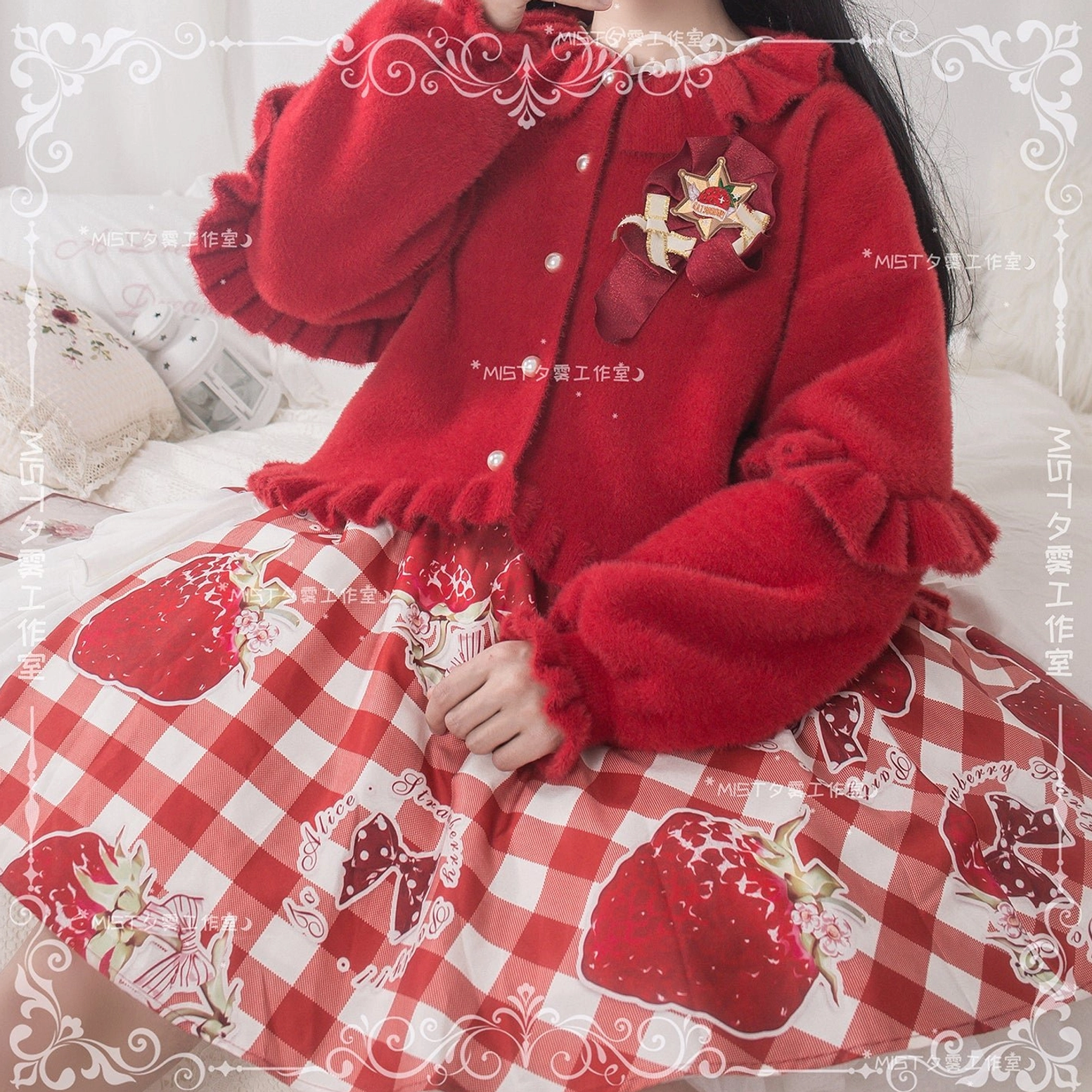 Sweet lolita fuzzy cardigan unboxing product packaging quality presentation