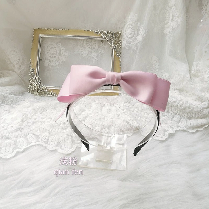 Sweet lolita hair bow clip KC matte satin multicolor palette complete collection display