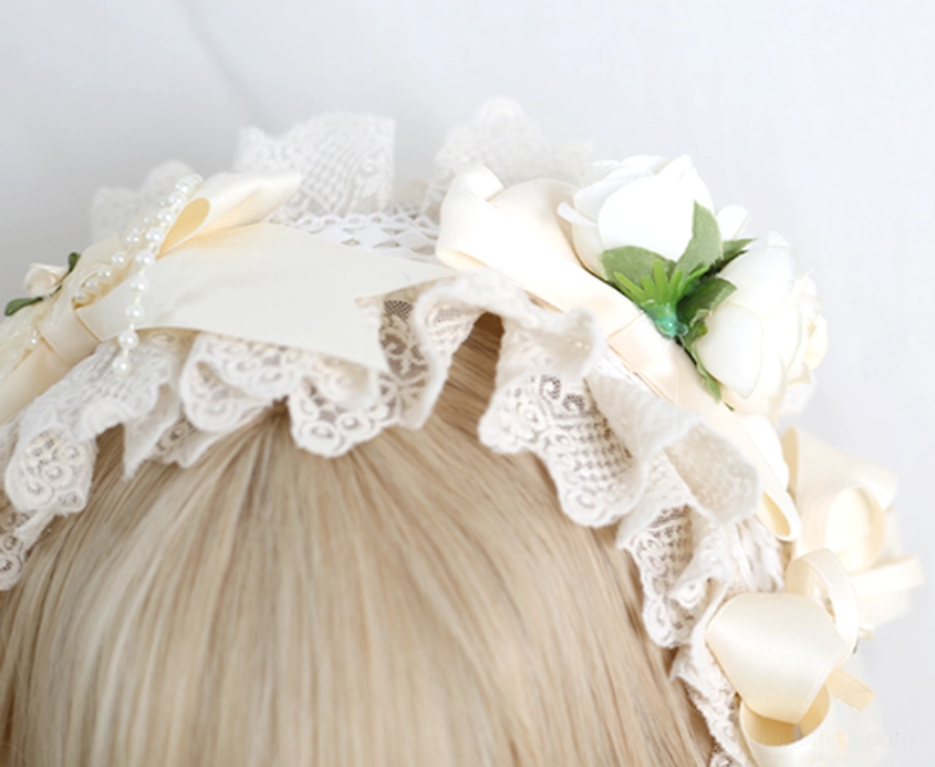 Sweet lolita headband and hand sleeves coordinated styling tea party event occasion ready