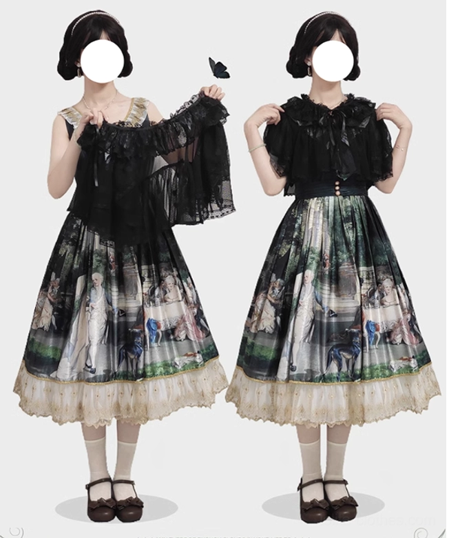 Sweet lolita heart lace cardigan short sleeve with gauze fabric texture and ribbon accent detail