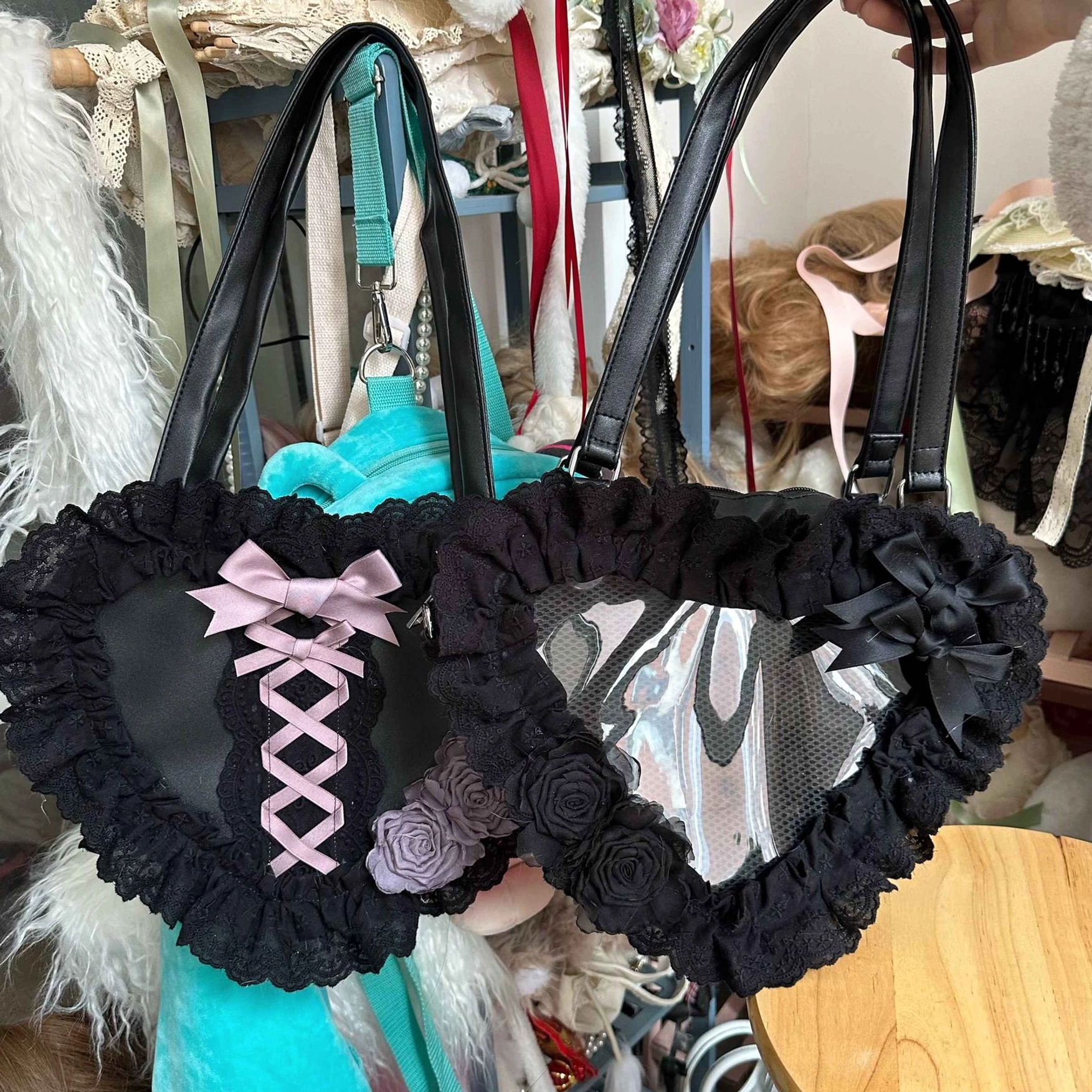sweet lolita heart shoulder bag fashion coordinate styling with matching accessories and outfits