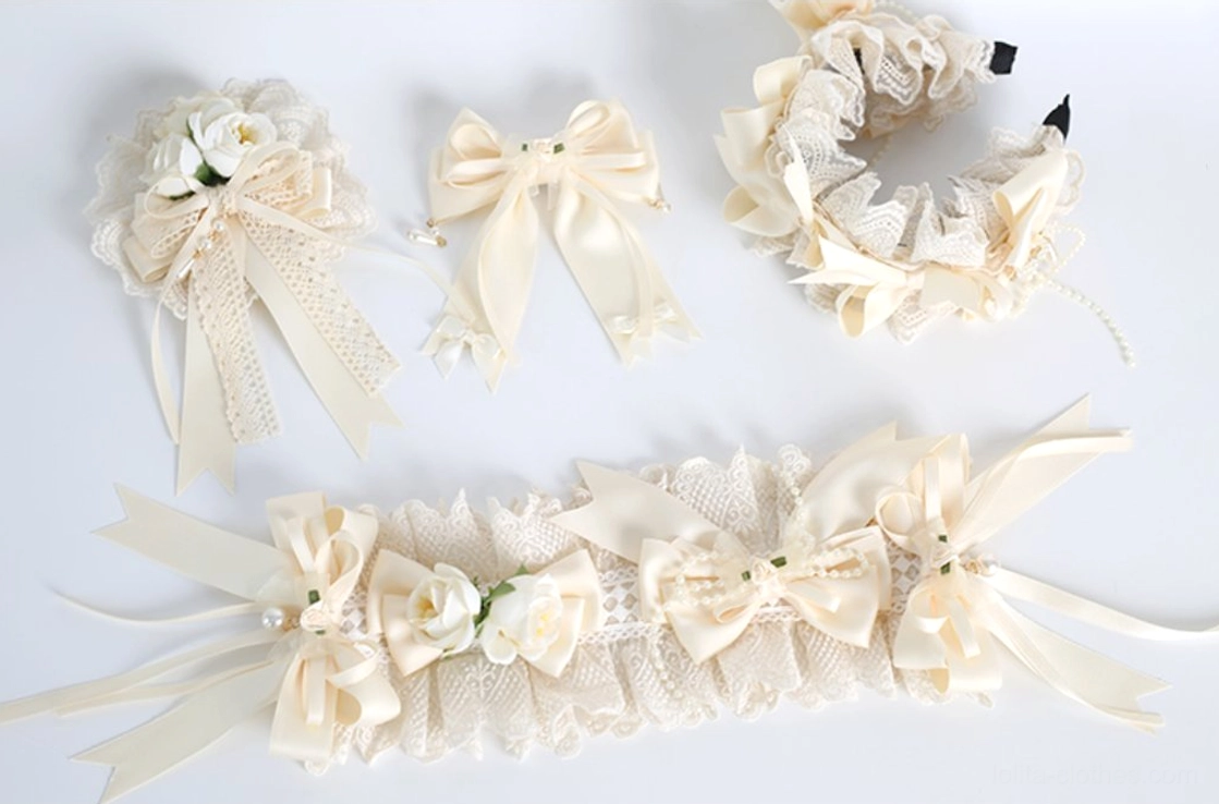 Sweet lolita irregular bow KC hair clip with artistic asymmetrical design and secure toothed grip base