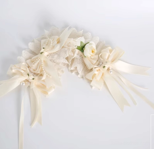 Sweet lolita ivory hand sleeves elastic wrist cuff stretch demonstration flexibility feature
