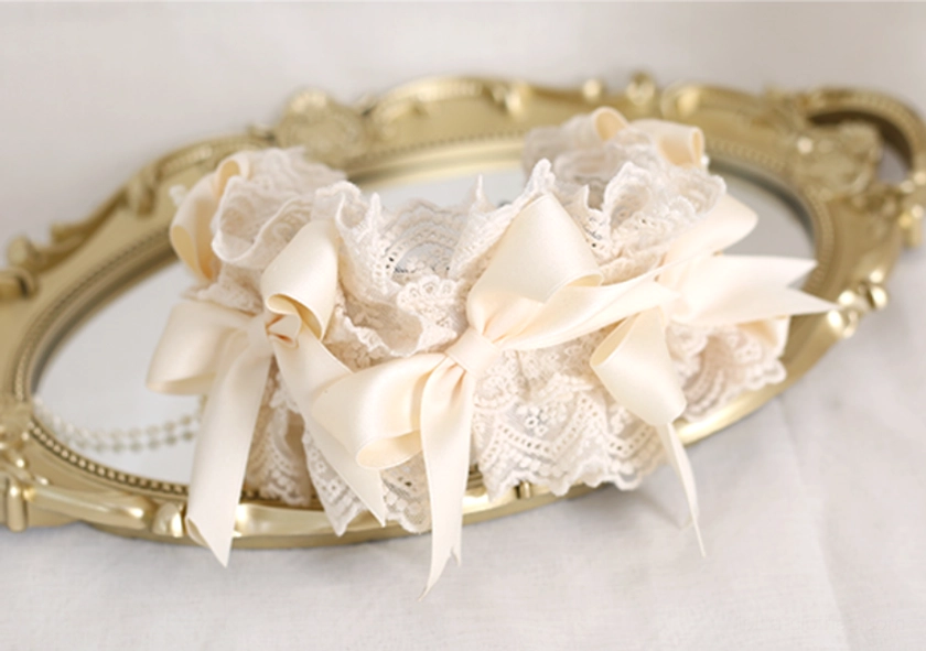 Sweet lolita ivory lace hair accessories gift set packaging presentation beautiful unboxing