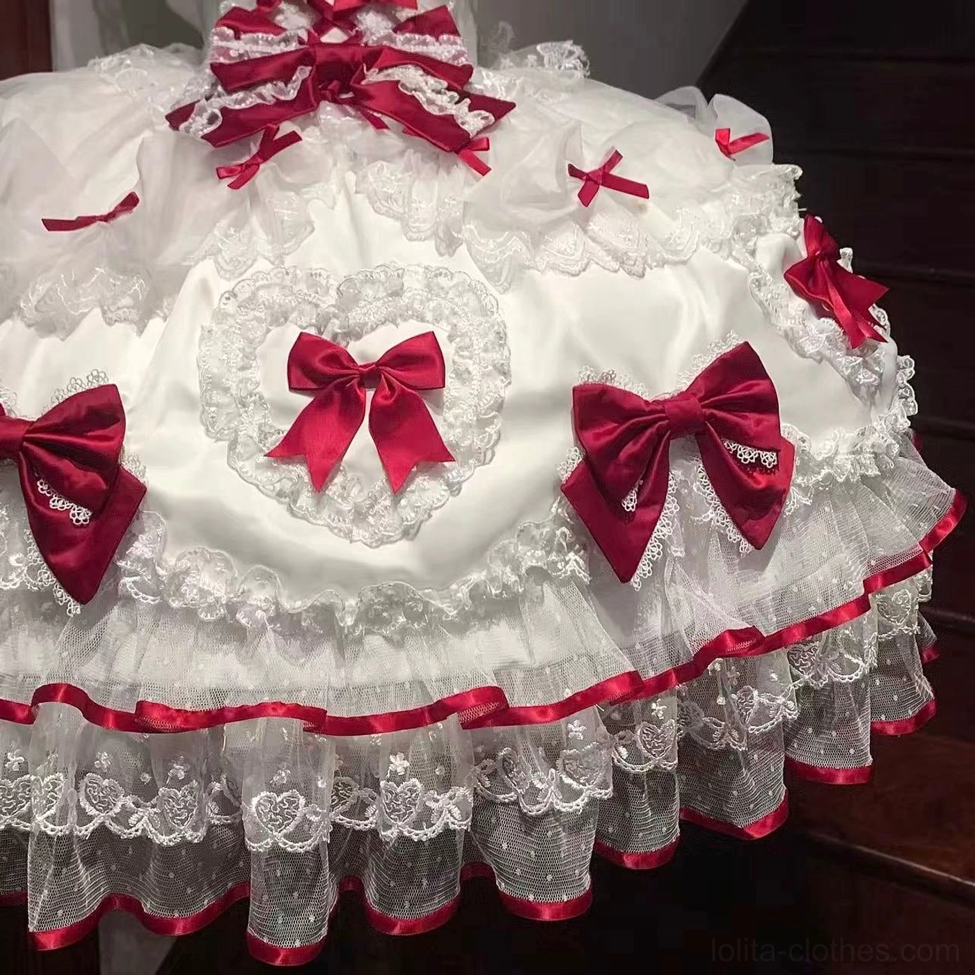 Sweet Lolita JSK jumper dress color options white pink red white available color palette variations